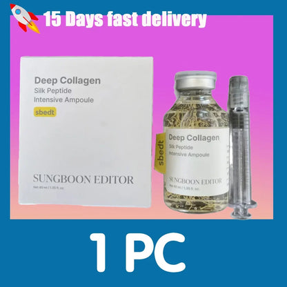 Collagen Silk Peptide Face Ampoule - Anti Aging Serum for Skin Lifting, Firming, Tightening & Deep Hydration