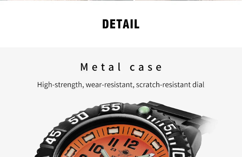 Addies Men's Military Watch - Luminous, Multi-Functional Quartz with Nylon & Steel Strap, Waterproof Outdoor Sports Watch