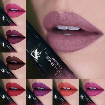 Pudaier Waterproof Matte Lip Gloss – Liquid Lipstick in Nude, Purple, Black Rose Shades