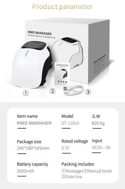 Multifunctional Smart Cordless Knee Massager – Vibration Therapy Device for Joint Pain Relief