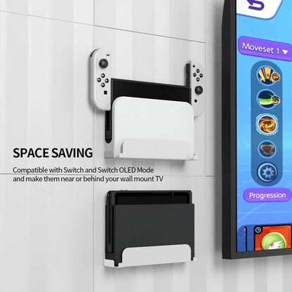 Universal Game Console Wall Mount Bracket – Compatible with Nintendo Switch OLED, Secure Storage Rack Holder for Gaming Console Setup