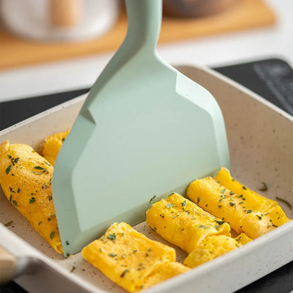 Non-Stick Silicone Spatula - Wide Kitchen Scraper for Cooking Beef, Meat, Eggs, Pizza - Kitchenware Cooking Utensils