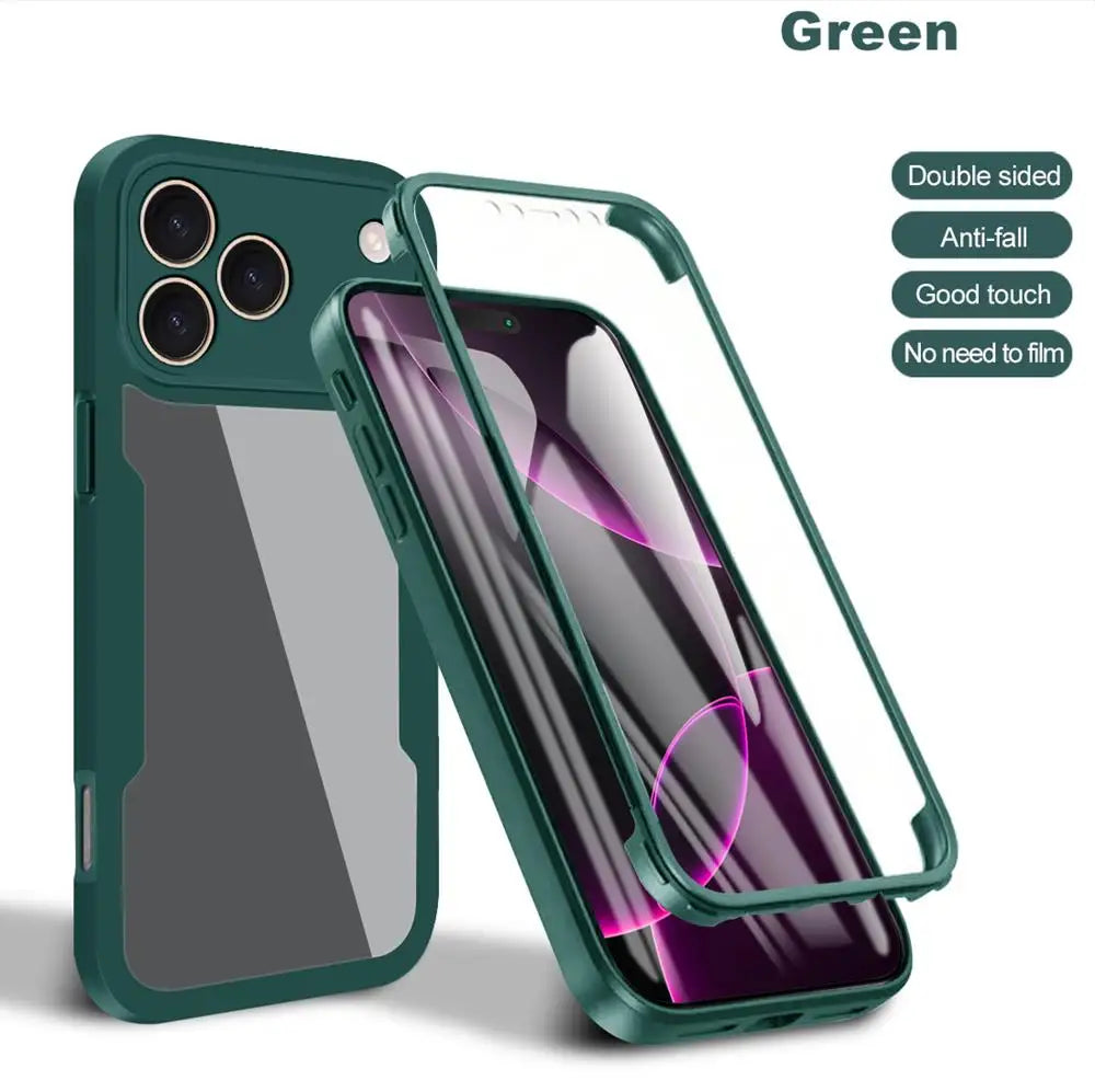 Clear 360° Full Wrap iPhone Case - Camera Lens & Screen Protection Cover for iPhone 17 Air, 17e, 16e, 16, 15, 14, 13, 12, 11, X, XR & 8/7 Plus