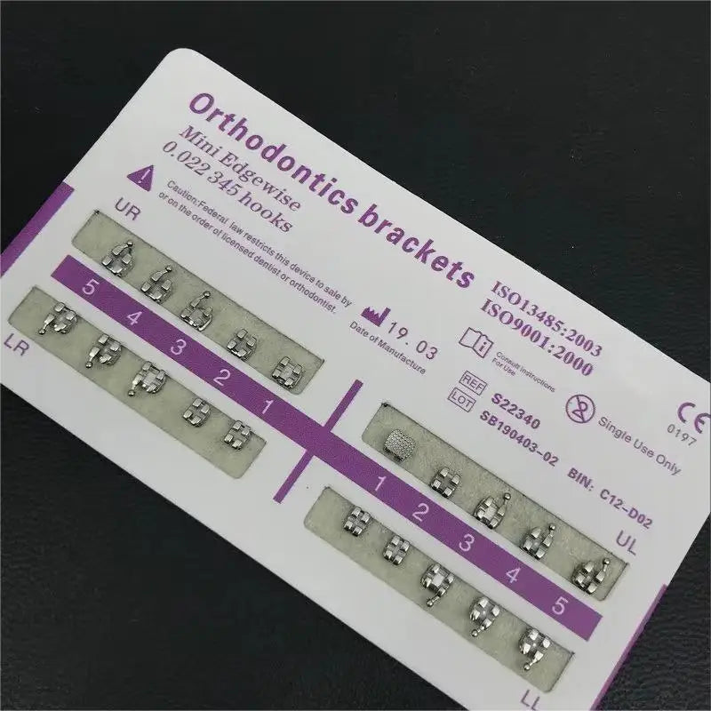 10 Packs Dental Orthodontic Metal Braces – Mini Roth/MBT/Edgewise 022 Slot Brackets for Dentist Treatment