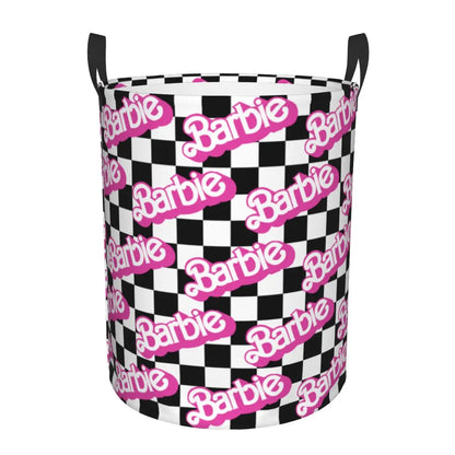 Custom Barbie Logo Laundry Basket – Collapsible Large Capacity Clothes Storage Bin, Disney Baby Hamper
