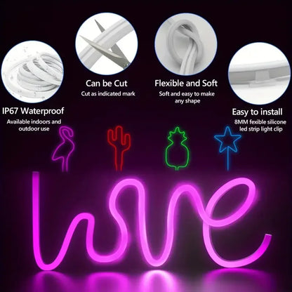 EU Plug DC24V RGB Neon LED Strip – 3535 Bluetooth Music Sync Waterproof Rope Light, 5-30M for Indoor & Outdoor Decor