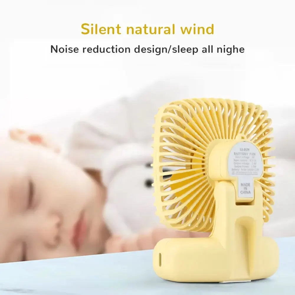 Mini Handheld USB Fan: Portable Three-Speed Cooling for Car, Home, Office, and Outdoor Use - Quiet and Simple Design