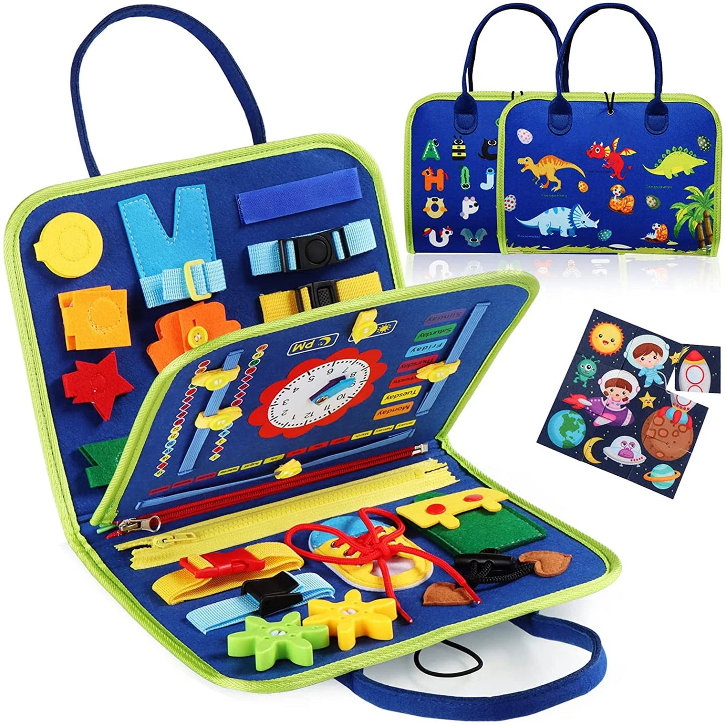 Montessori Toddler Busy Board – Educational Activity for Dress Motor Skills, Baby Learning Toy for Travel