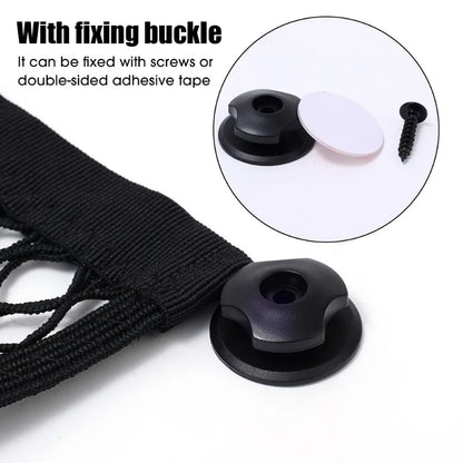 Car Storage Net Bag Organizer with Screws – Elastic Mesh Cargo Pocket Holder for Auto, Rear Trunk & Boat Storage