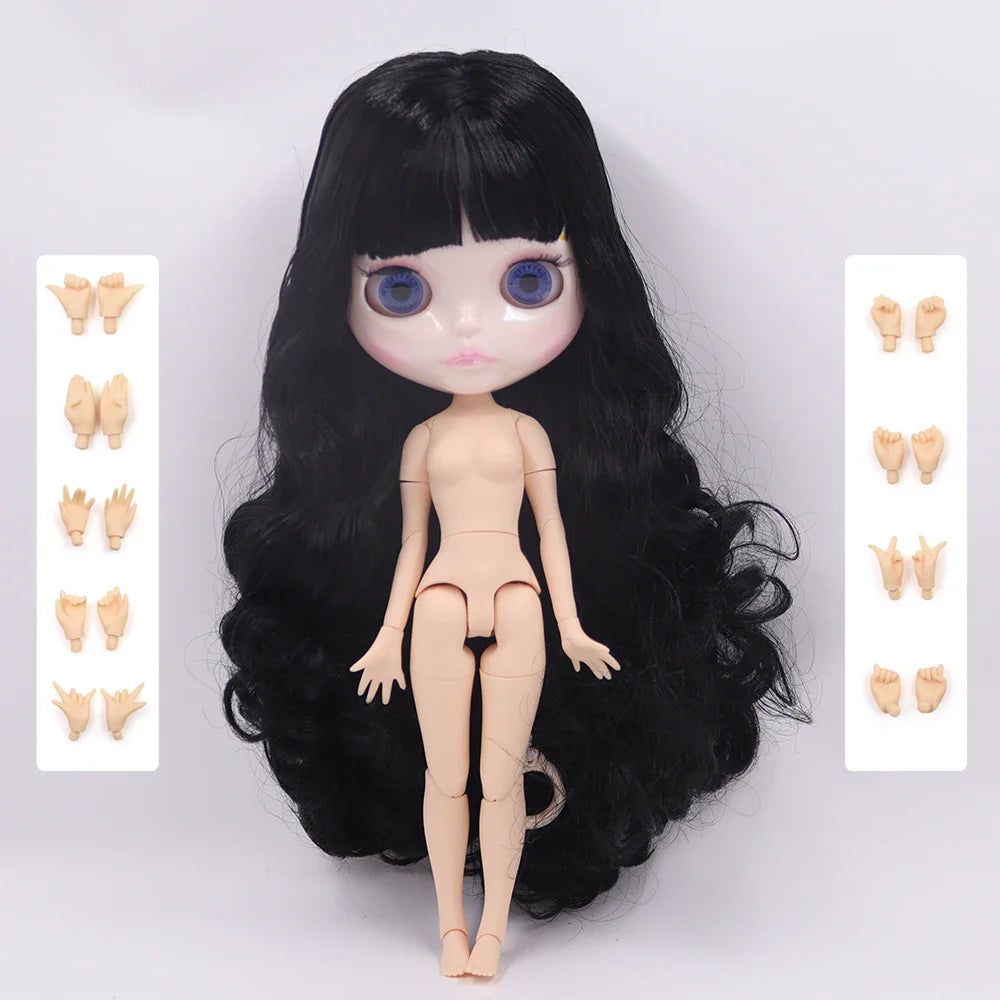 ICY DBS Blythe Doll 1/6 Joint Body 30cm BJD – Shiny Face with Extra Hands, DIY Fashion Doll Gift
