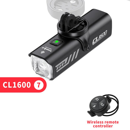 TOWILD 1600LM Bicycle Front Light — 5000mAh IPX6 Aluminum MTB & Road Bike Headlight with Type-C Charging