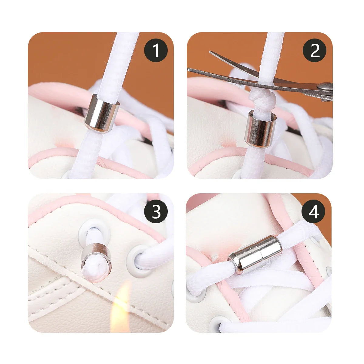 5 Pair Aluminum Shoelace Buckle - Metal Lace Lock for Men, Women, Kids - No Tie Lazy Laces Capsules Accessories