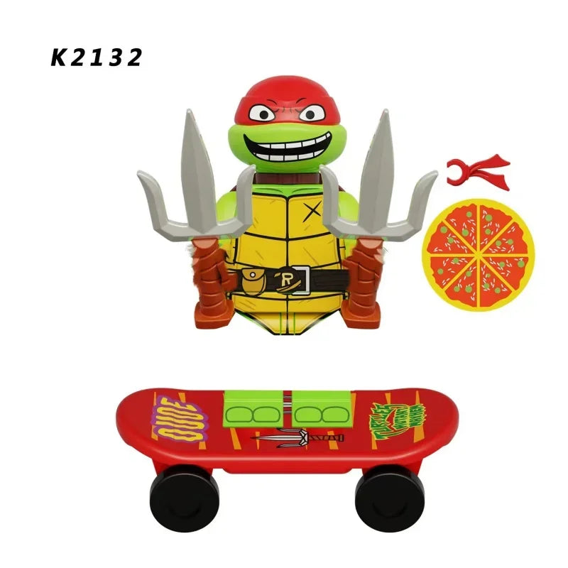KDL831 Mini Action Figure Building Blocks – Leo, Raph & Don Weapons Movie Bricks MOC DIY Toys for Kids
