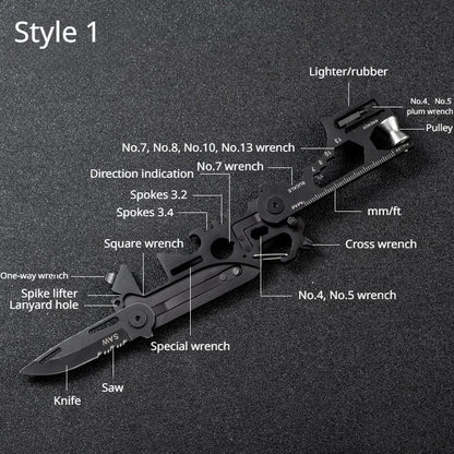 Multifunctional Outdoor Tool - Folding Molle Scissor Army Knife, Mini Bicycle Repair & EDC Camping Gear Equipment