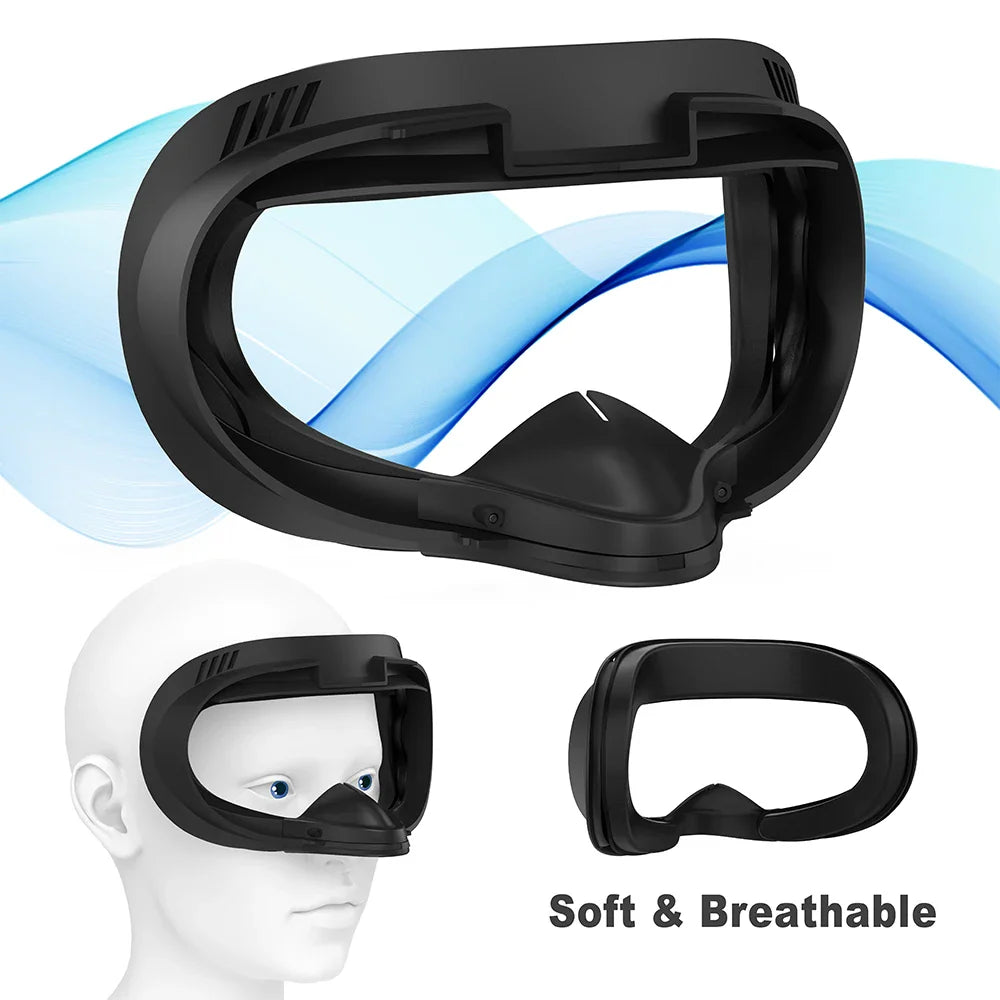 PU Leather 3D Shaped Facial Interface Replacement for Oculus Quest 2 — Breathable Sweat Guard Face Pad Accessory