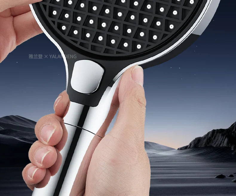 15cm Large Panel High Pressure Shower Head with Filter – 3 Modes Rainfall Spray Nozzle for Bathroom Accessories