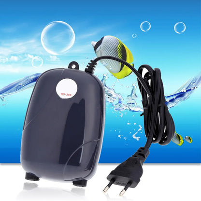 Mini Aquarium Air Pump - Single/Double Outlet Compressor with Check Valve Tube for Fish Tanks - 220V 3W/5W