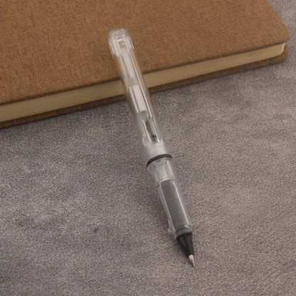 High Quality Transparent White Piston Fountain Pen with Bullet Nib 0.38mm/0.5mm for Office & School Stationery
