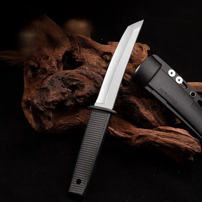 2PC Portable Outdoor EDC Survival Knife Set - Multi-Functional Stainless Steel Fruit and Table Knife with Sheath