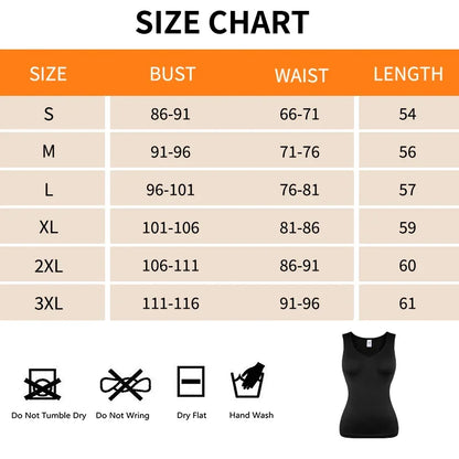 Women’s Sleeveless Shapewear Tank Top - V Neck Compression Body Shaper Shirt with Tummy Control & Wide Strap Support