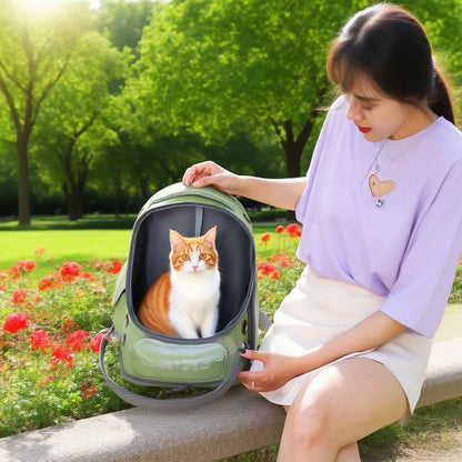 2025 Transparent Pet Carrier Backpack – Breathable Outdoor Travel Bag for Cats & Small Dogs