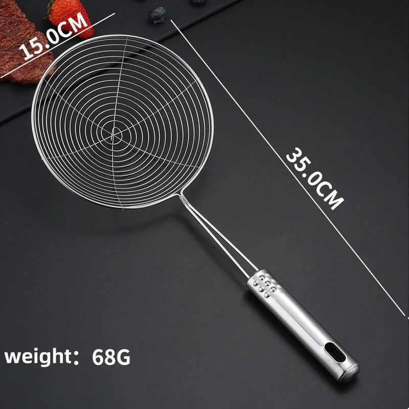 3-Size Stainless Steel Colander Set – Household Noodle, Dumpling, Hot Pot Strainers with Pearl Line Drain