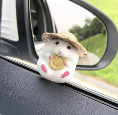 Cute Hamster Car Console Doll – Fun Car Interior Pendant & Cool Dashboard Decoration Accessory