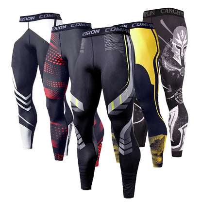 Performance-Driven Comfort: Men's Running Leggings - Quick Dry Gym Fitness Tights for Workout Training, Jogging, Compression Sport Pants