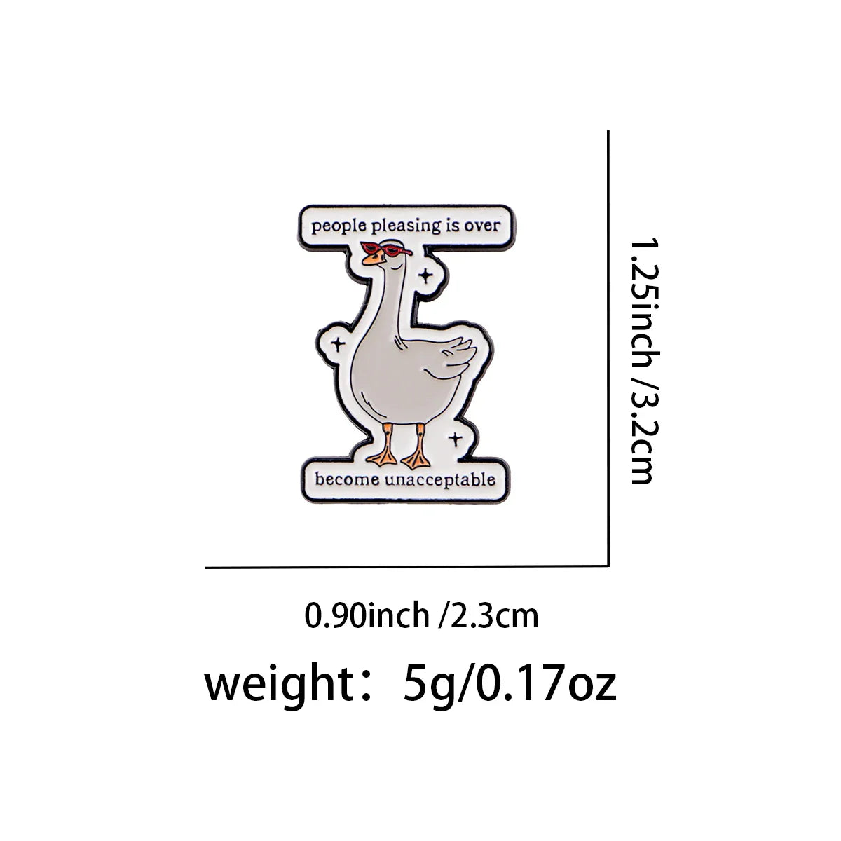 “People Pleasing Is Over” Goose Enamel Pin – Cute Lapel Brooch for Backpacks & Gifts