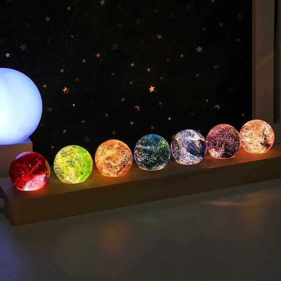 Fantasy Colorful Glass Star Ball – Luminous Planet Astronomy Model, Cosmic Home Decoration, Perfect Xmas Gift