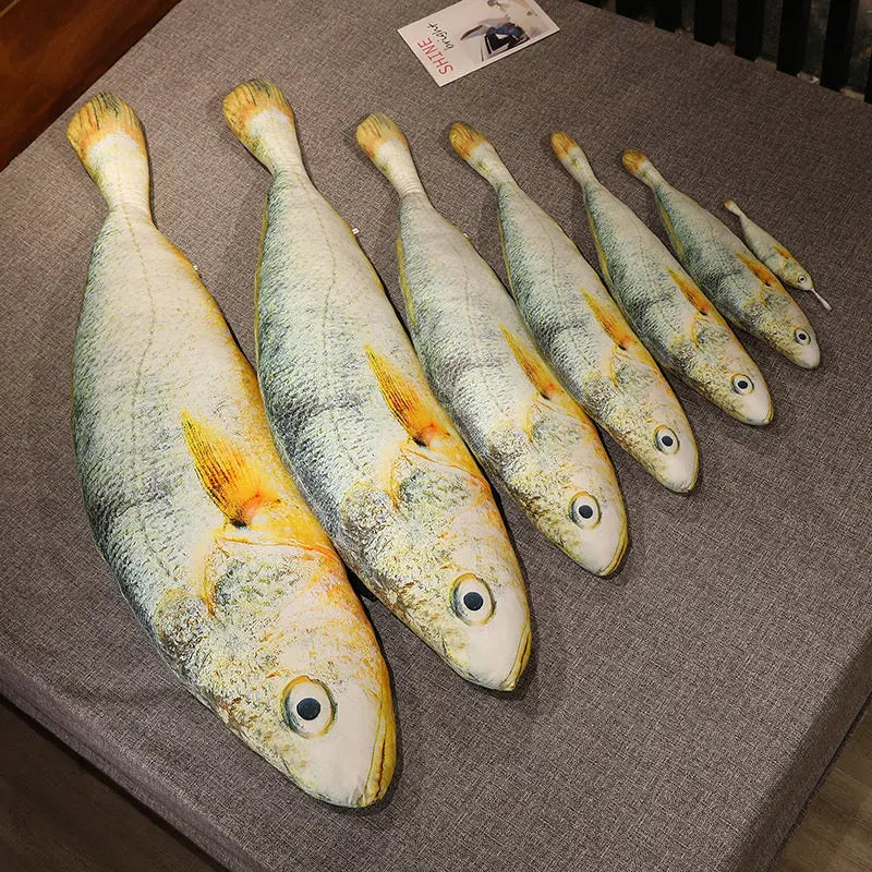 Big Yellow Croaker Plush Toy – Long Cushion Pillow for Boys’ Bedroom Decor & Gift