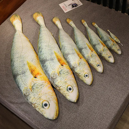 Big Yellow Croaker Plush Toy – Long Cushion Pillow for Boys’ Bedroom Decor & Gift