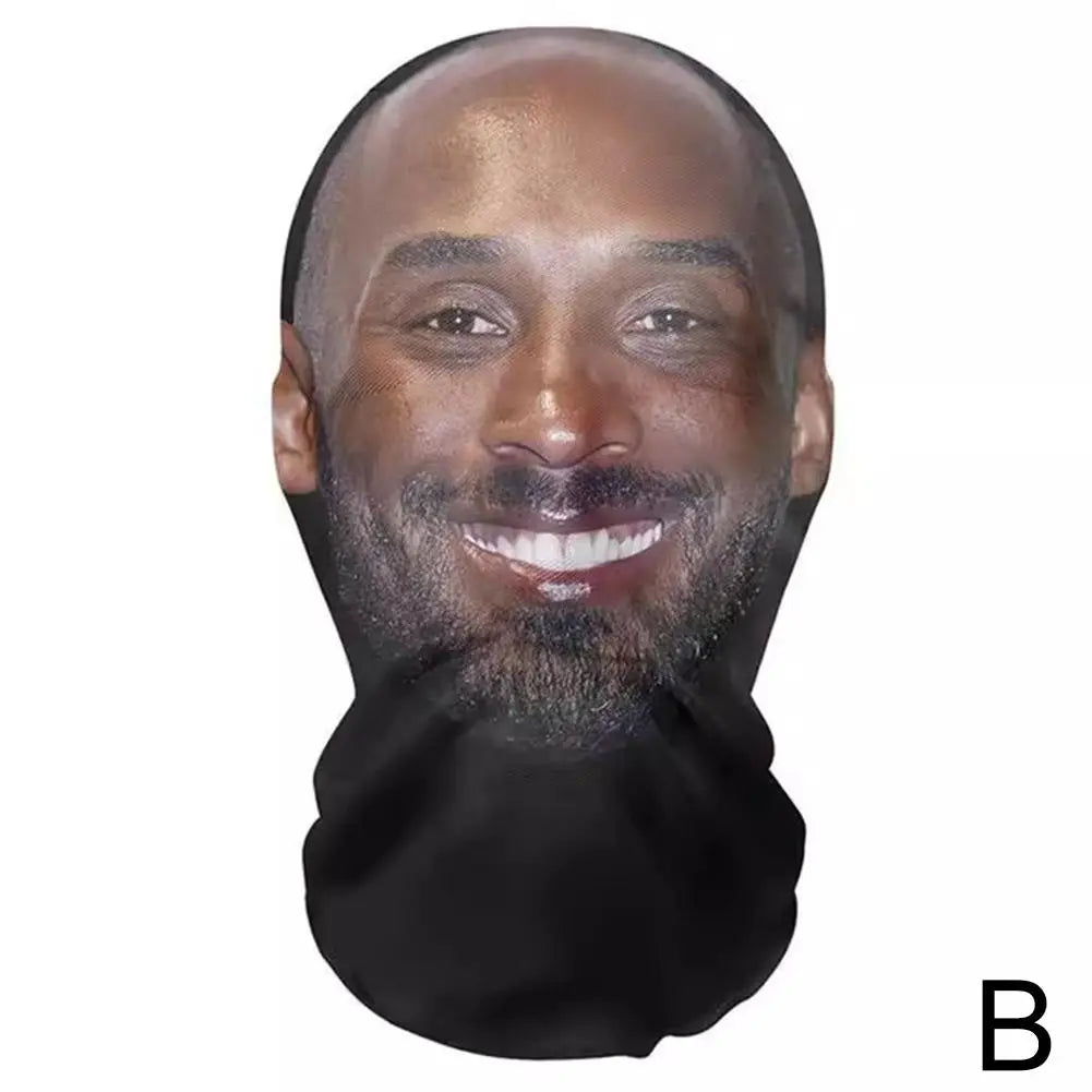 3D Balaclava Mask Hat - Seamless Kanye Face Mask for Pranks, Celebrity Hip Hop Hood Headgear