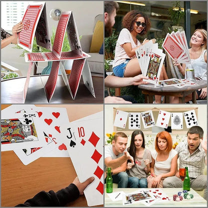 Jumbo Playing Cards — 2/4/6/9x Large Size Creative Design for Magic Tricks, Board Games & Fun Party Games for Adults