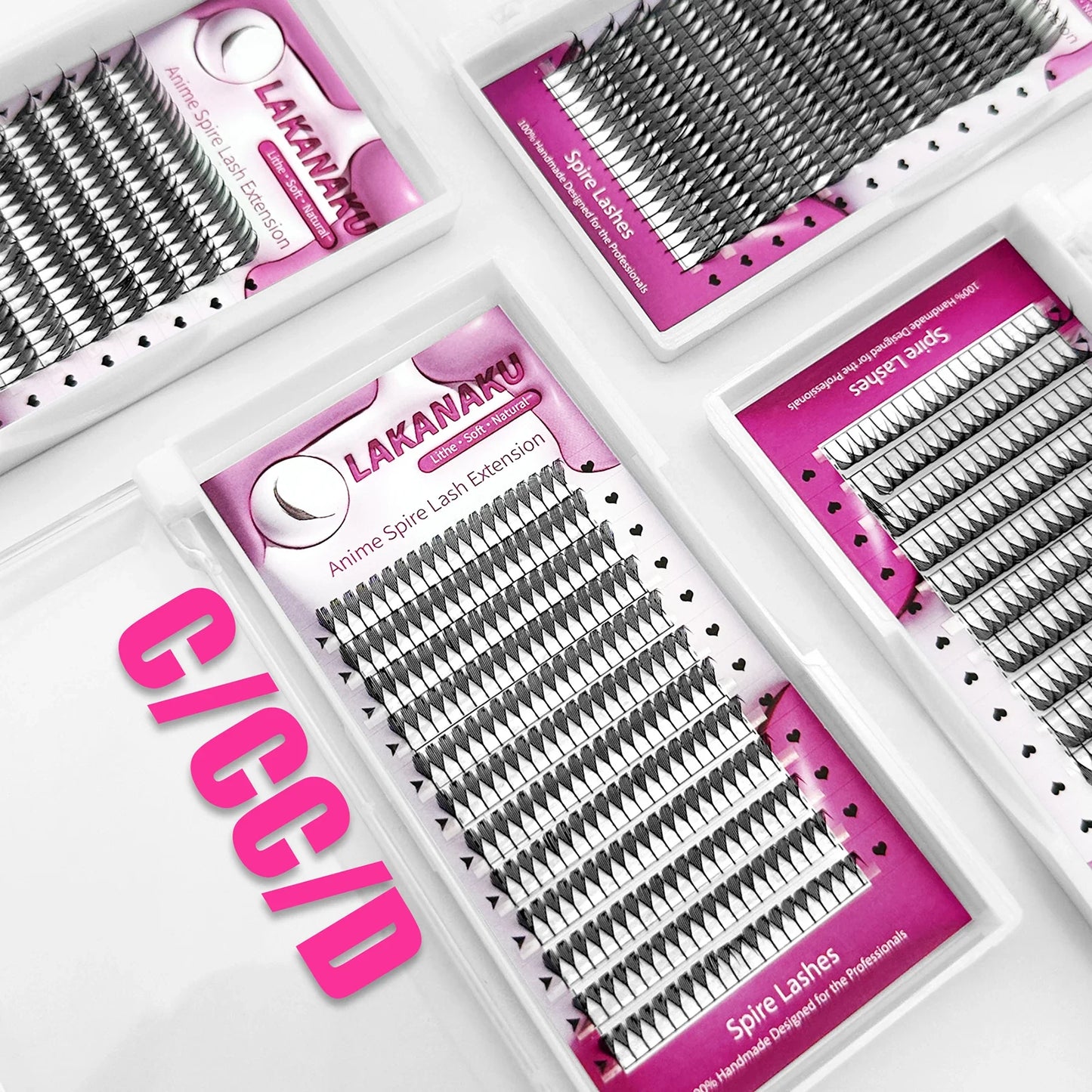 Premium Mink Eyelash Extensions by LAKANAKU — Cashmere Feather Individual Lashes C/CC/D Curl
