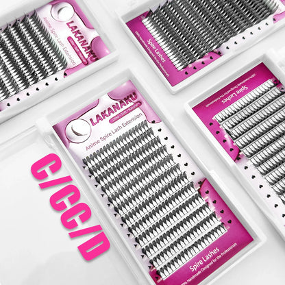 Premium Mink Eyelash Extensions by LAKANAKU — Cashmere Feather Individual Lashes C/CC/D Curl