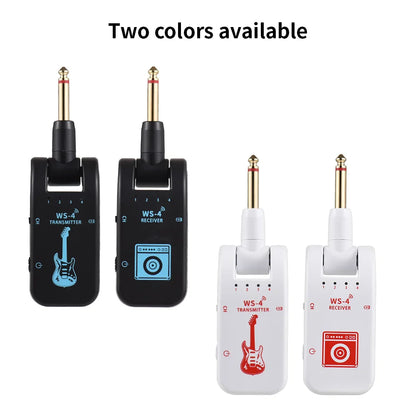 2.4G Wireless Guitar System – Transmitter & Receiver Set for Electric Guitar & Bass, 48K/16bit Real-Time Audio Transmission
