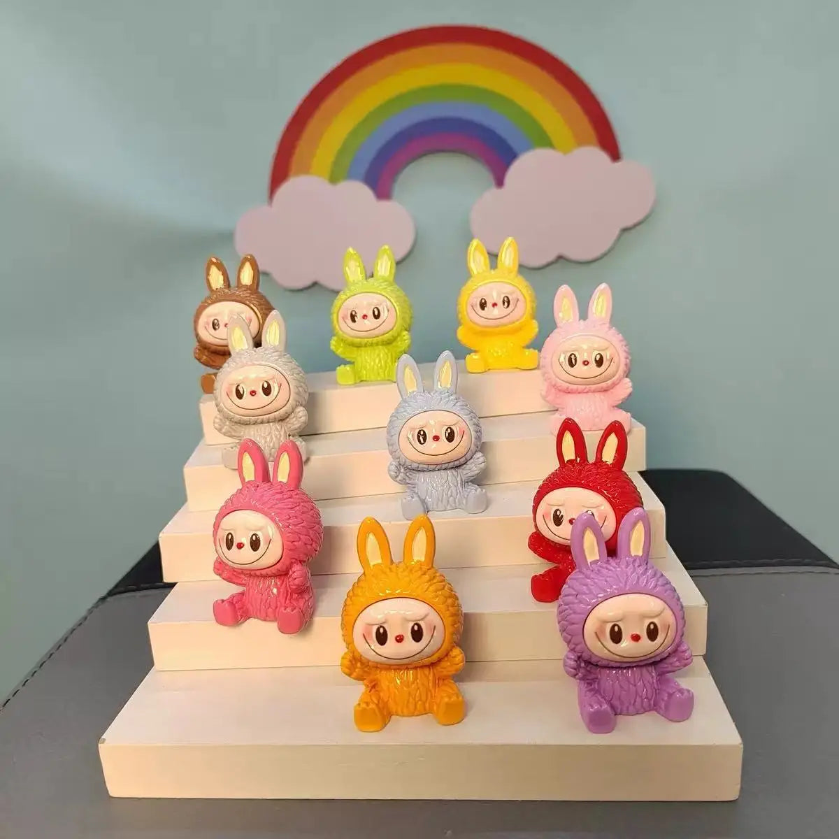 Luminous 3D Labubu DIY Blind Box Cute Cartoon Anime Doll Creative Ornament Birthday Gift for Kids