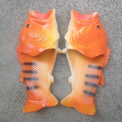 Funny Unicorn Fish Beach Slippers - Unisex Summer Slides for Men, Boys & Plus Size 31-47