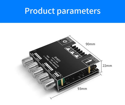 ZK-MT21 Bluetooth 5.0 2.1 Subwoofer Amplifier Board – CS8673E 50W×2 + 100W Stereo Bass Audio AMP with AUX Input