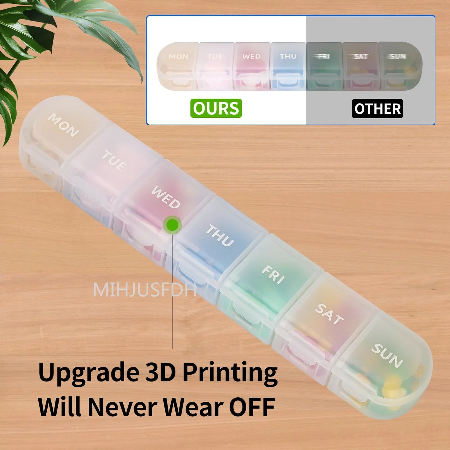 7-Day Weekly Pillbox Organizer – Tablet Holder & Medicine Storage Case for Capsules and Pills