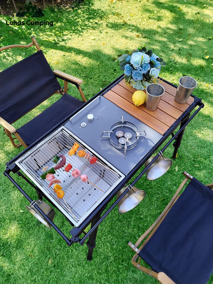 Lohascamping Folding IGT Table – Lightweight Portable Roll Table with Adjustable Legs for BBQ, Desktop Burner & Backpacking