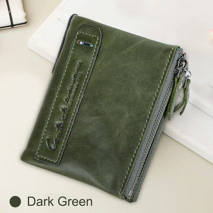CONTACT'S Genuine Leather Short Wallet for Women — Luxury Designer Card & Coin Holder, Mini Money Clip Wallet with Free Shipping