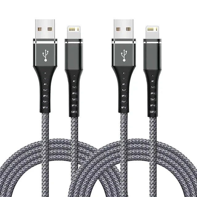 Original Lightning Cable USB – Fast Charging Wire for iPhone 14-6S Plus, X, XR, XS, 13, 12, 11 Pro Max, SE, Nylon Braided Charger Cord