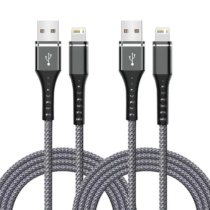 Original Lightning Cable USB – Fast Charging Wire for iPhone 14-6S Plus, X, XR, XS, 13, 12, 11 Pro Max, SE, Nylon Braided Charger Cord