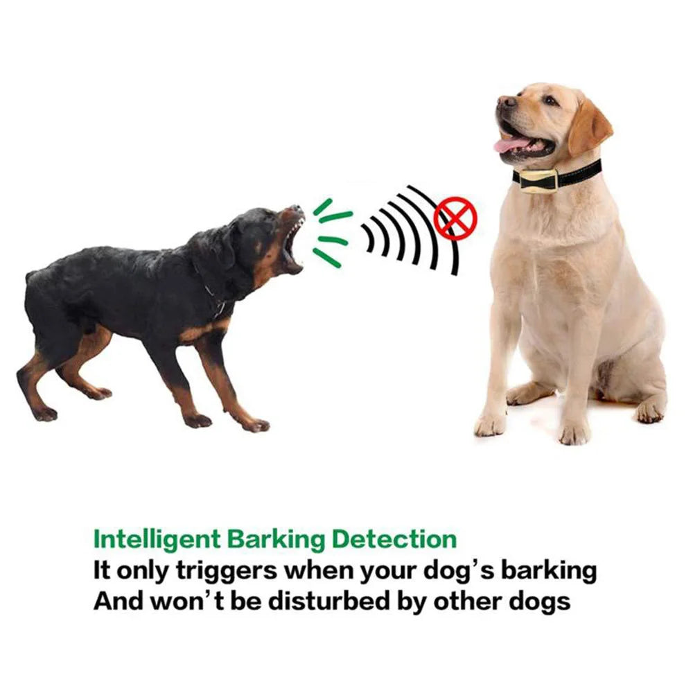 Rechargeable Anti-Bark Dog Training Collar Automatic Bark Control Device for Dog Behavior Training Adjustable No-Bark Collar Waterproof Pet Accessory