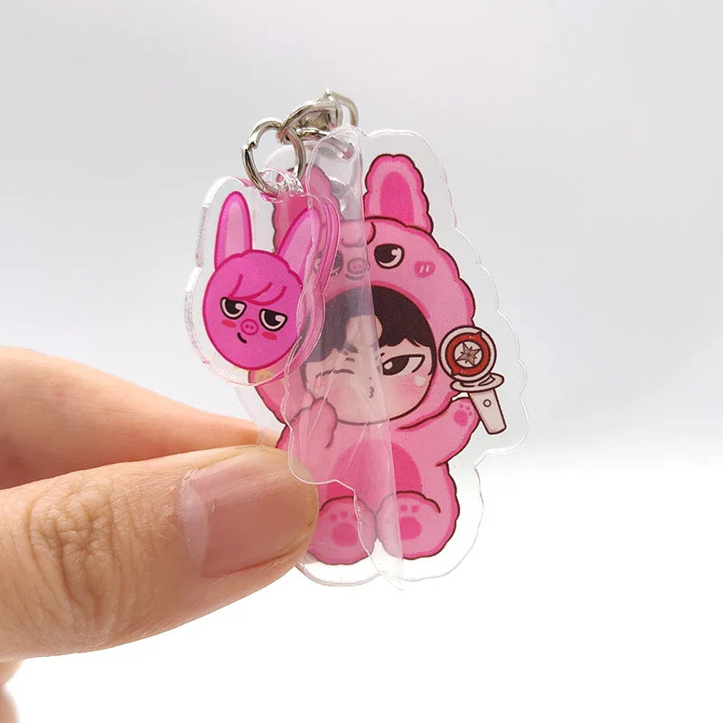 8pcs KPOP Acrylic Keychain Set — Cute Bag Pendants for Fans & Gifts