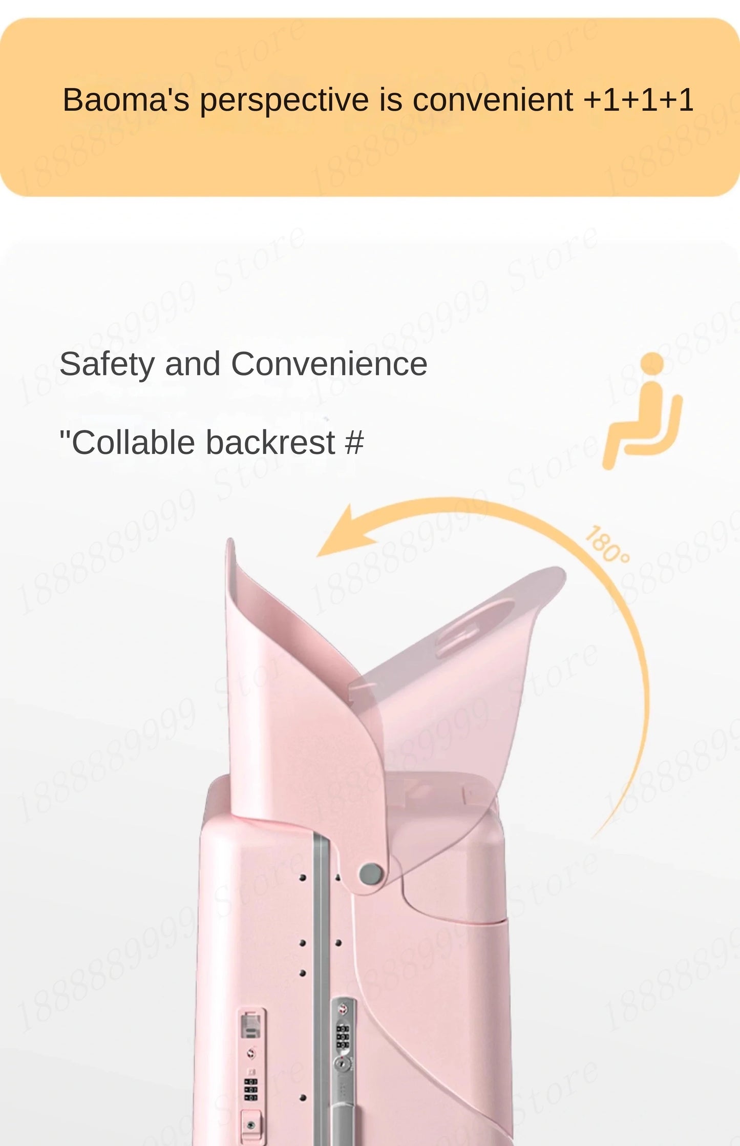 2025 Kids Suitcase with Seat & Charging Port – Baby Boarding Trolley Luggage with Safety Belts & Side Opening, 20/22/24 inch