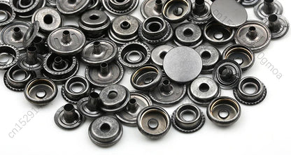 10mm, 12.5mm & 15mm Stainless Steel Snap Fasteners – Sewing Buttons for Clothing, Jackets & Leather Crafts