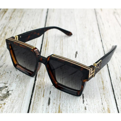 Luxury Designer Square Oversized Sunglasses — UV400 Fashion Thick Frame for Men & Women
